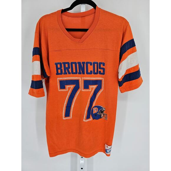 Vintage 1980s NFL Denver Broncos Mens Sz M Short Sleeve Shirt by Champion - Picture 1 of 4